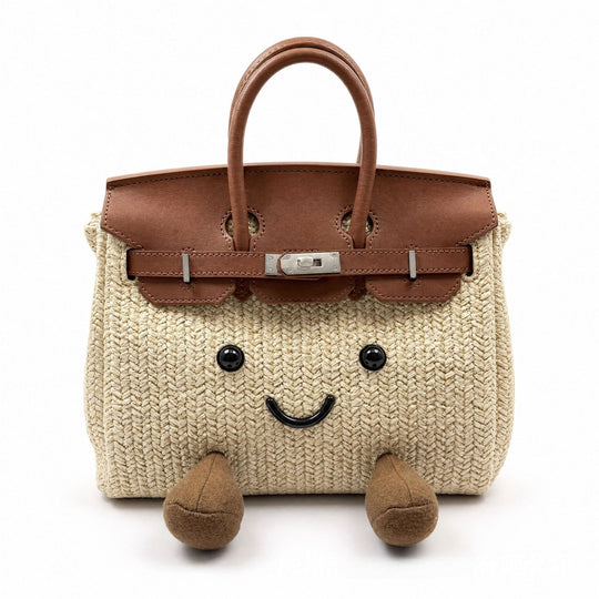 CozyPurse – Bolsito de Peluche con Carita en Tonos Naturales