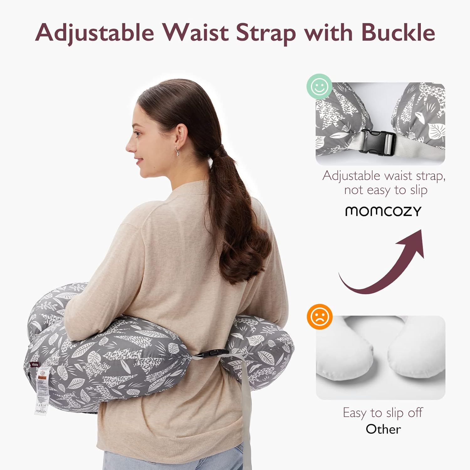 CuddleNest™ – Verstelbaar Voedingskussen met Tailleband – Comfortabele Ondersteuning voor Moeders