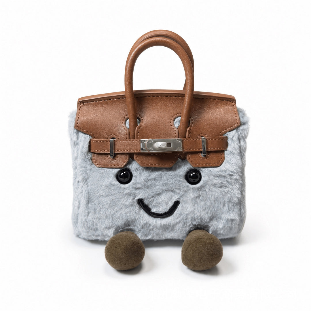CuddlePurse – Bolsito de Peluche con Carita en Tonos Denim y Pastel