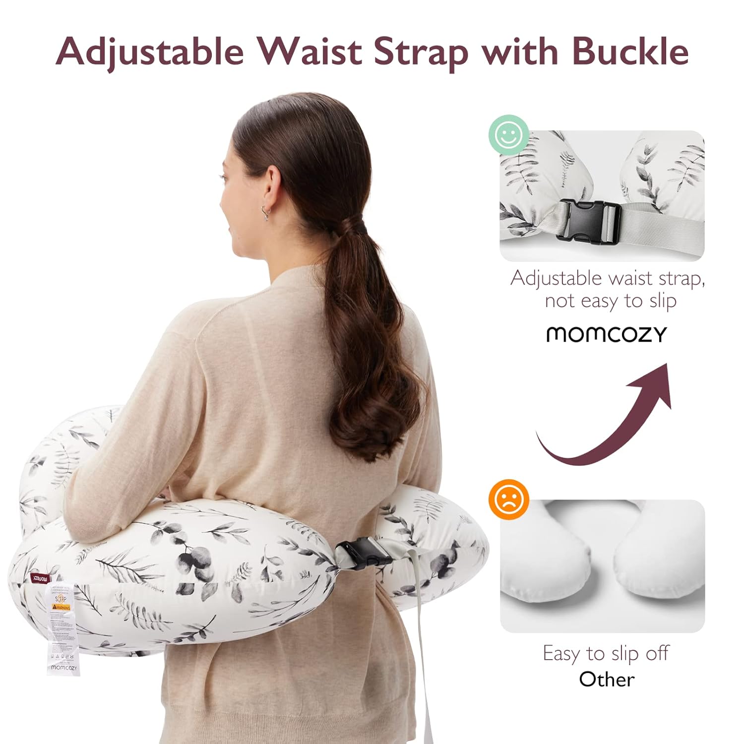 CuddleNest™ – Verstelbaar Voedingskussen met Tailleband – Comfortabele Ondersteuning voor Moeders