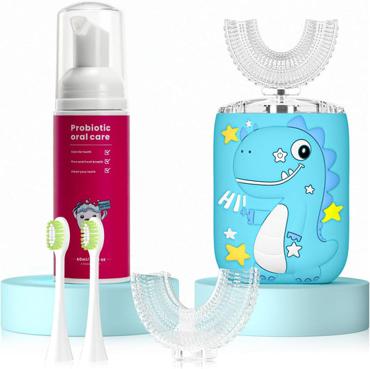 MiloBrush™ Kinder Elektrische Tandenborstel – T-Rex Editie (360° U-Vorm, met tandpasta)