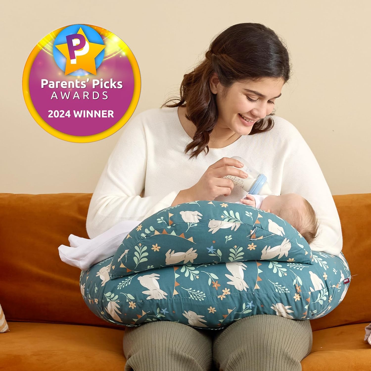 CuddleNest™ – Verstelbaar Voedingskussen met Tailleband – Comfortabele Ondersteuning voor Moeders