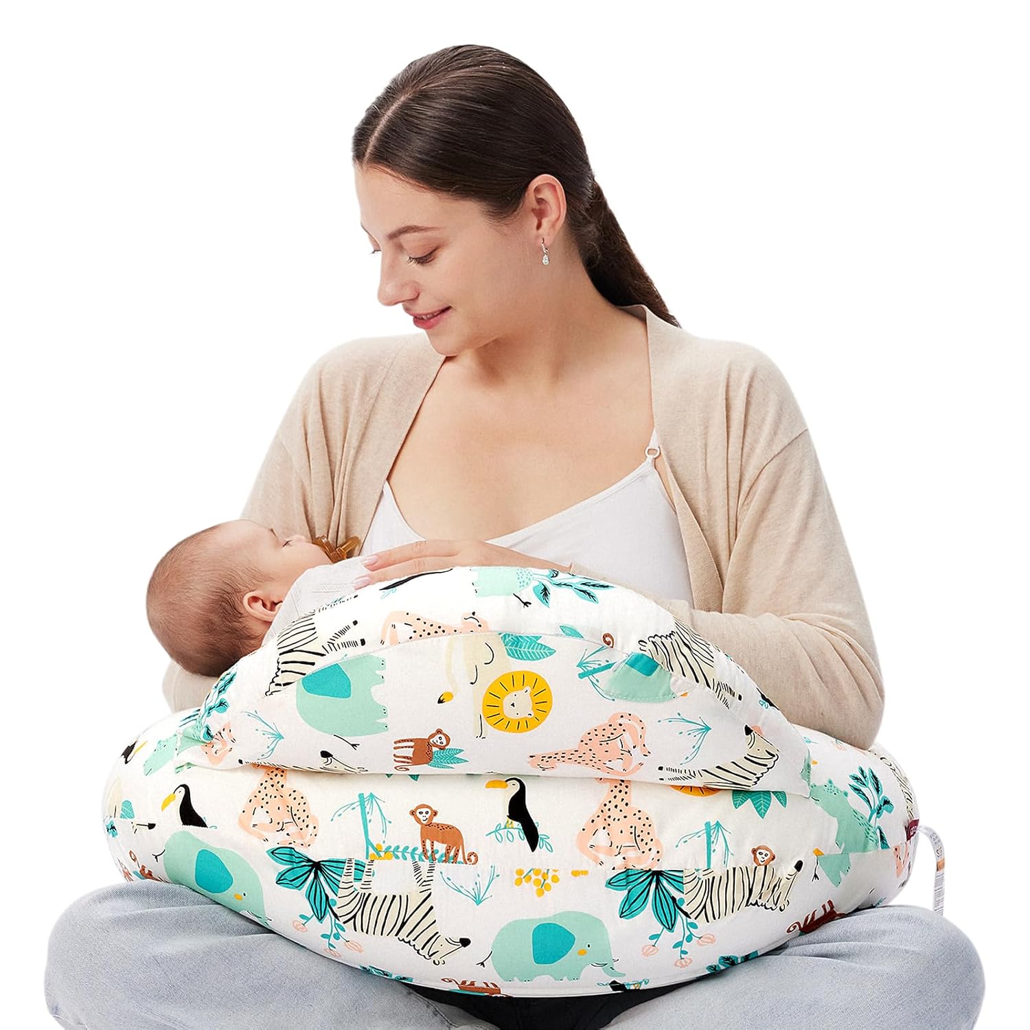 CuddleNest™ – Verstelbaar Voedingskussen met Tailleband – Comfortabele Ondersteuning voor Moeders