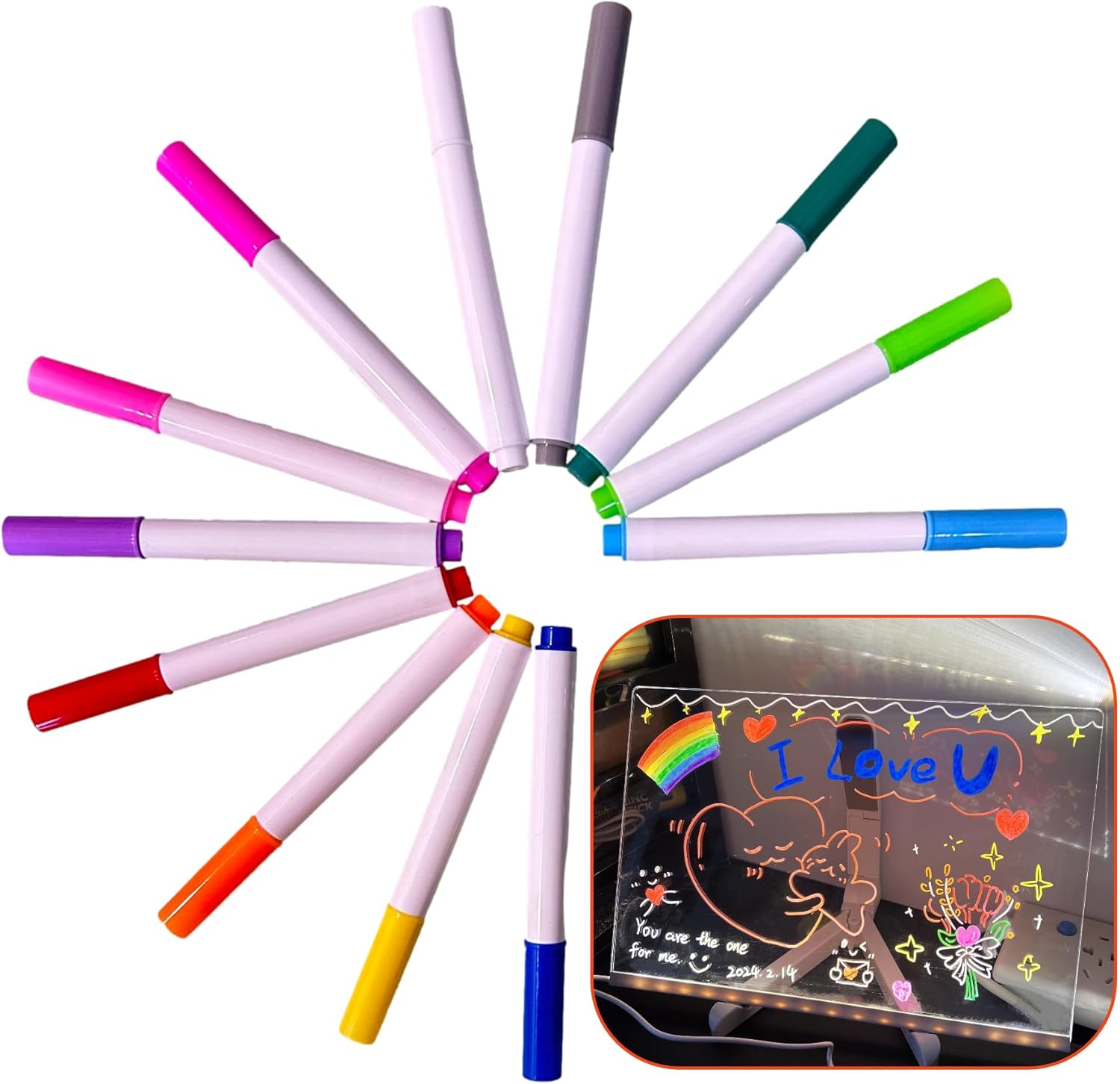 Milo & Moon - Neon Markers – Set van 12 Stuks