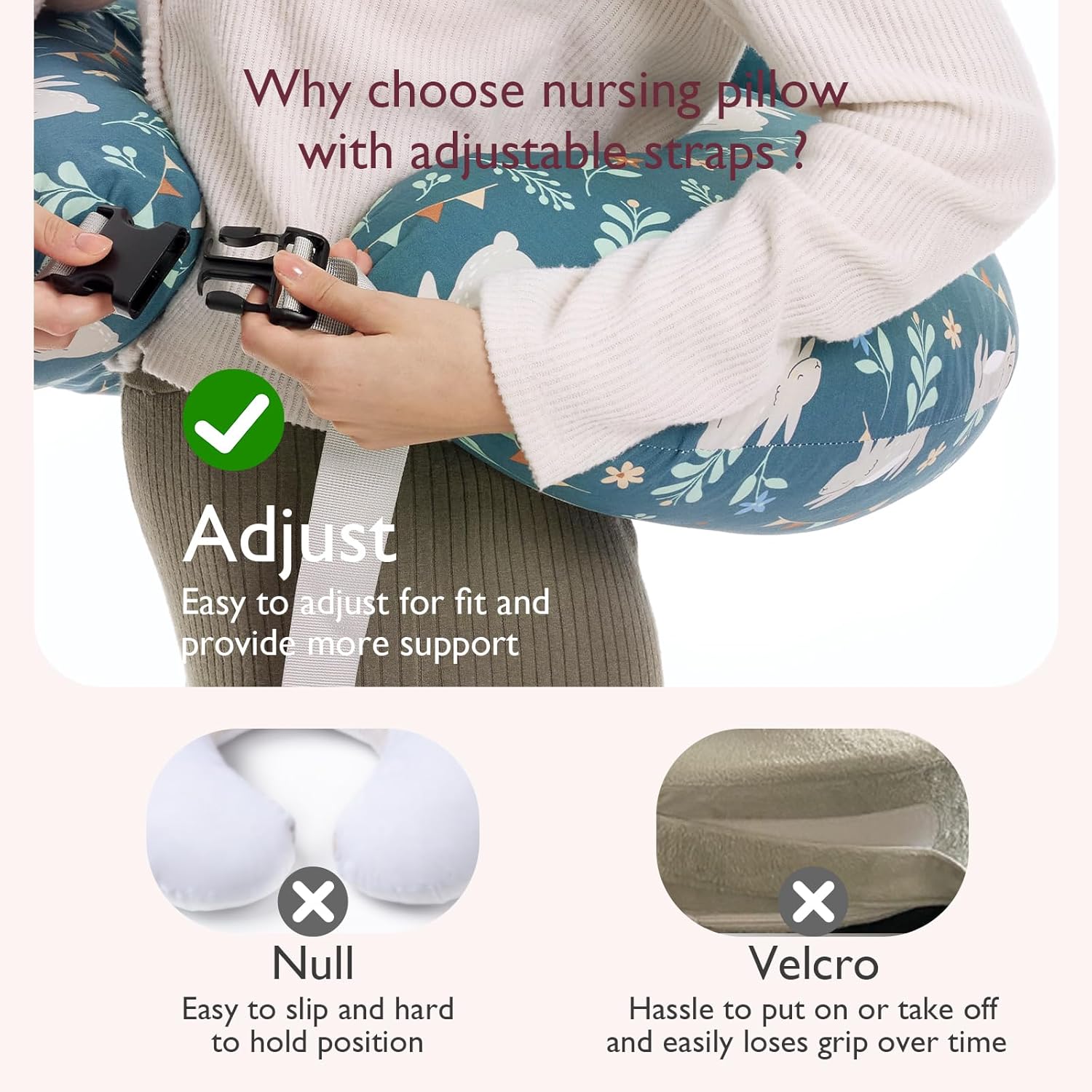 CuddleNest™ – Verstelbaar Voedingskussen met Tailleband – Comfortabele Ondersteuning voor Moeders