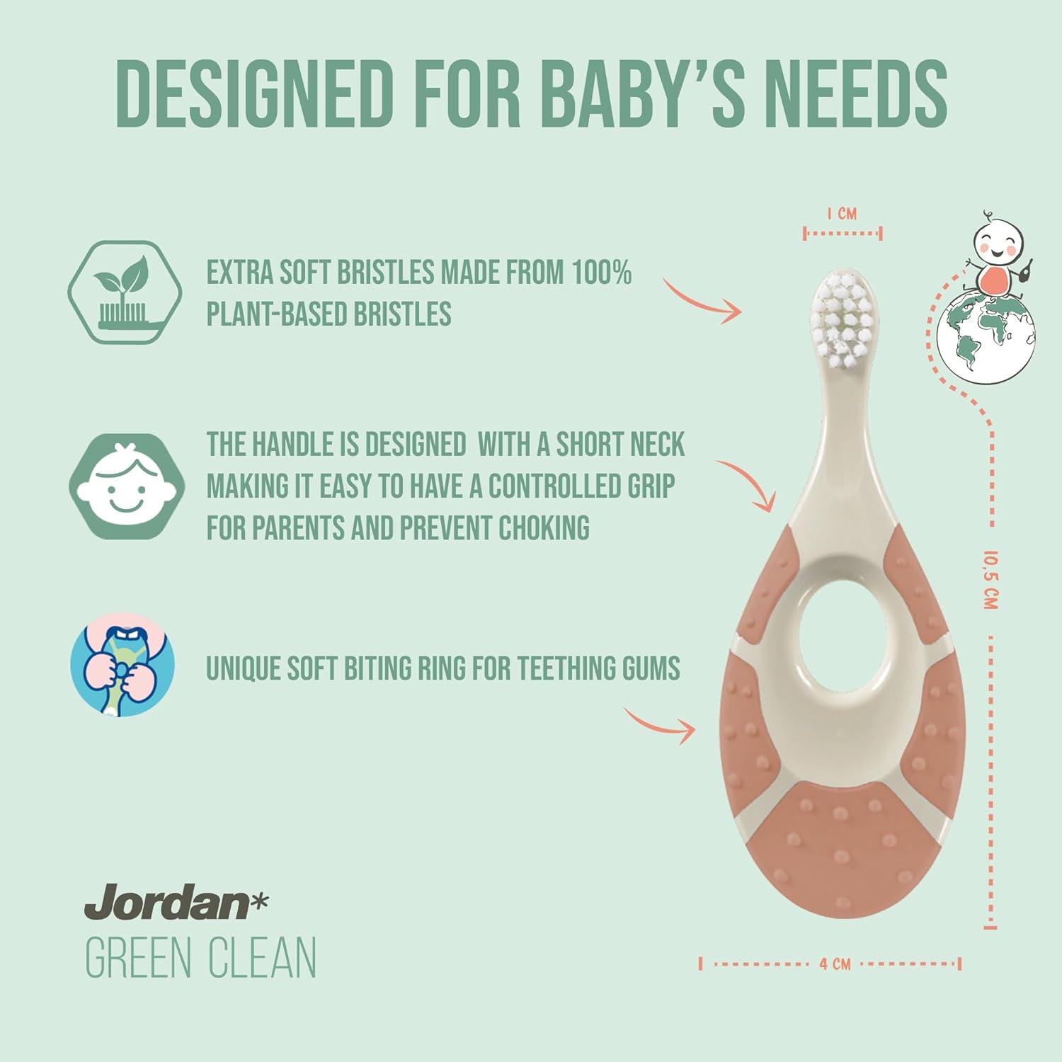 MiloBrush™ Baby Tandenborstel – Green Clean (0-2 jaar) | Bio Pack 3 Eenheden