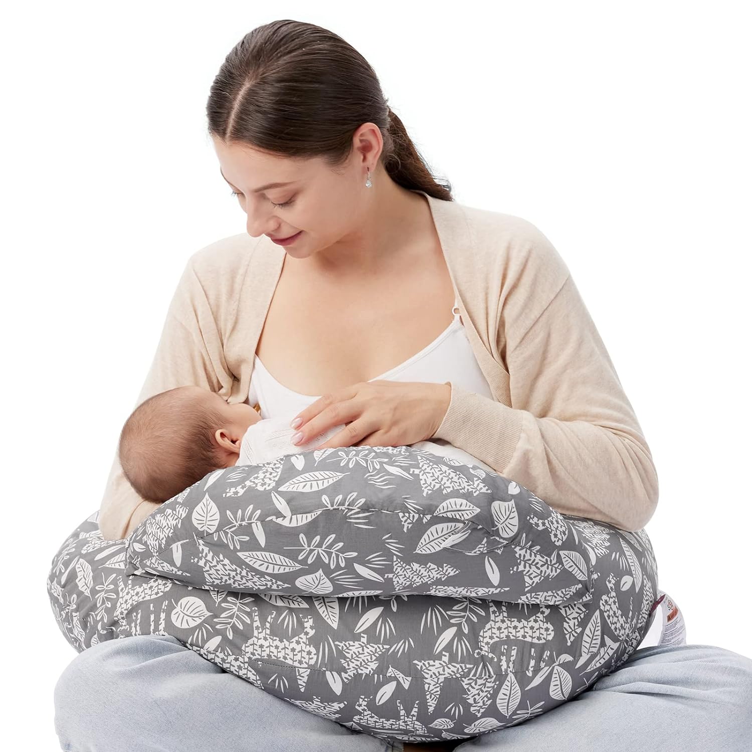 CuddleNest™ – Verstelbaar Voedingskussen met Tailleband – Comfortabele Ondersteuning voor Moeders