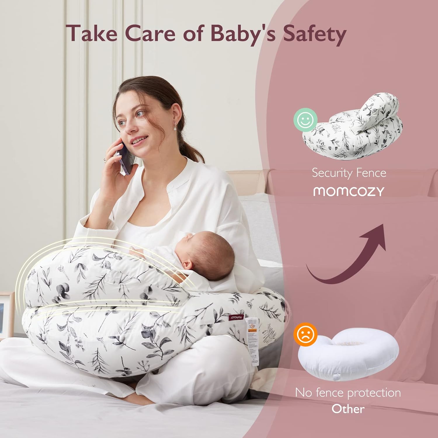 CuddleNest™ – Verstelbaar Voedingskussen met Tailleband – Comfortabele Ondersteuning voor Moeders