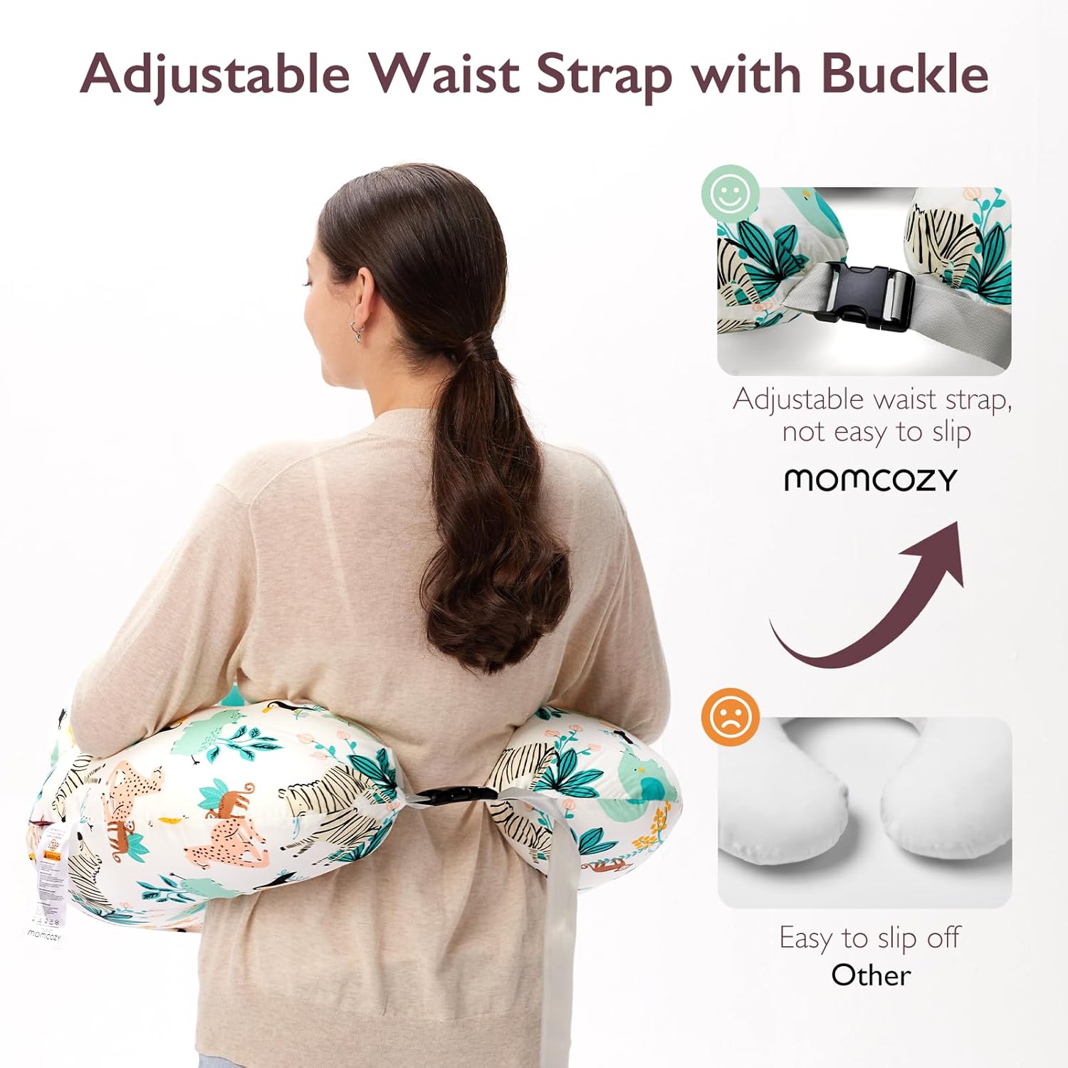 CuddleNest™ – Verstelbaar Voedingskussen met Tailleband – Comfortabele Ondersteuning voor Moeders