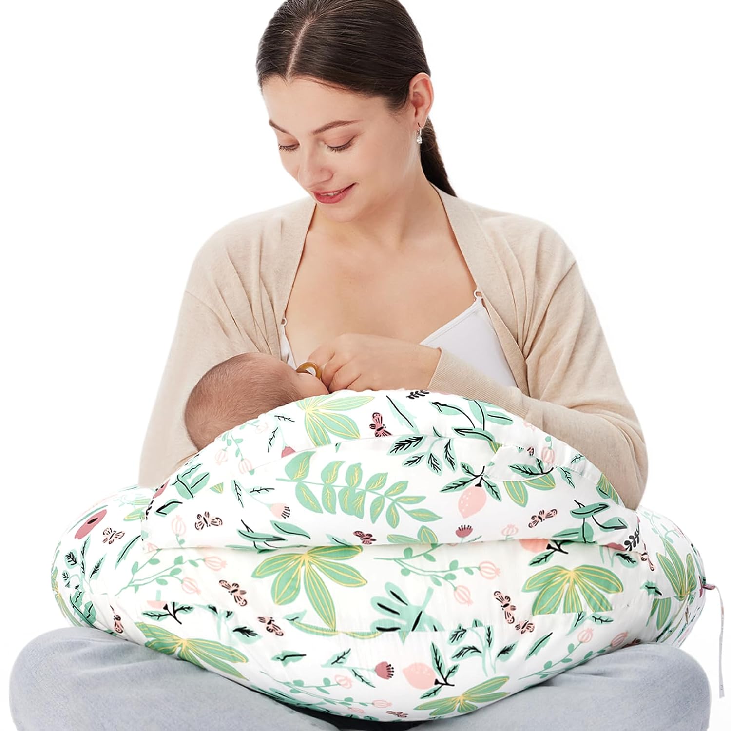 CuddleNest™ – Verstelbaar Voedingskussen met Tailleband – Comfortabele Ondersteuning voor Moeders