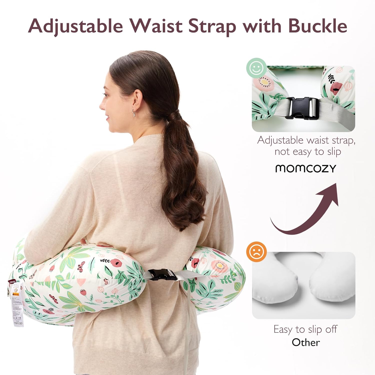 CuddleNest™ – Verstelbaar Voedingskussen met Tailleband – Comfortabele Ondersteuning voor Moeders