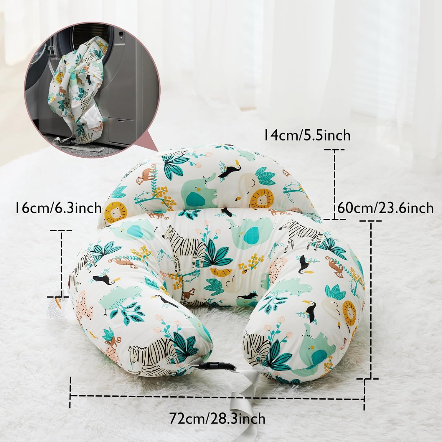 CuddleNest™ – Verstelbaar Voedingskussen met Tailleband – Comfortabele Ondersteuning voor Moeders