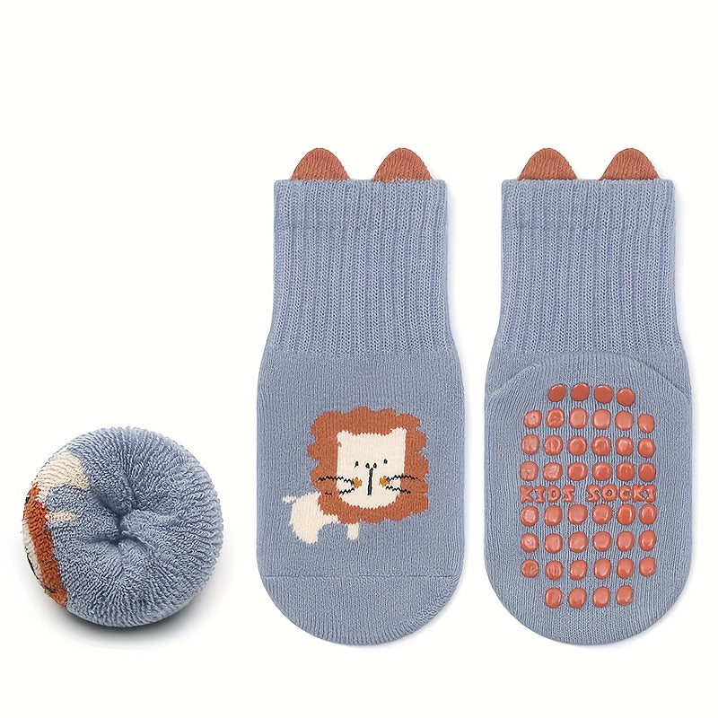 CozySteps™ – 6-Pack Kindersokken Set – Dikke Anti-Slip Sokken