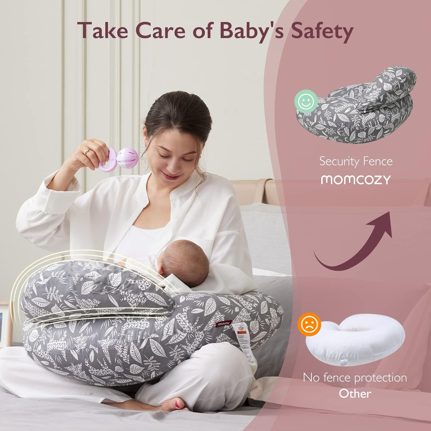 CuddleNest™ – Verstelbaar Voedingskussen met Tailleband – Comfortabele Ondersteuning voor Moeders