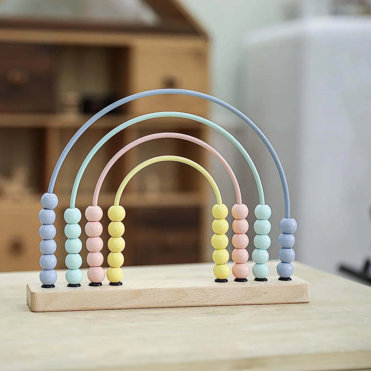 RegenboogTelraam™ – Montessori Kleurrijk Houten Telraam