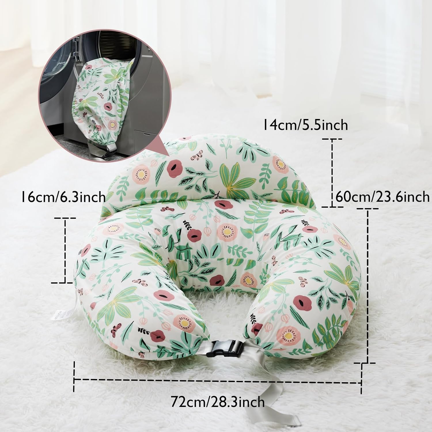 CuddleNest™ – Verstelbaar Voedingskussen met Tailleband – Comfortabele Ondersteuning voor Moeders