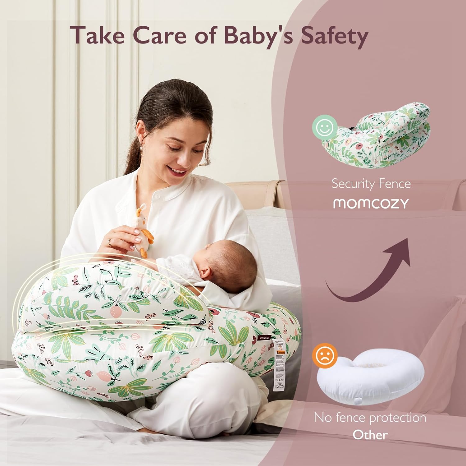 CuddleNest™ – Verstelbaar Voedingskussen met Tailleband – Comfortabele Ondersteuning voor Moeders