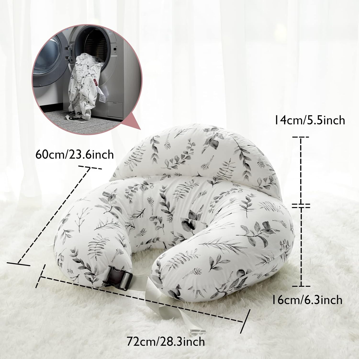 CuddleNest™ – Verstelbaar Voedingskussen met Tailleband – Comfortabele Ondersteuning voor Moeders