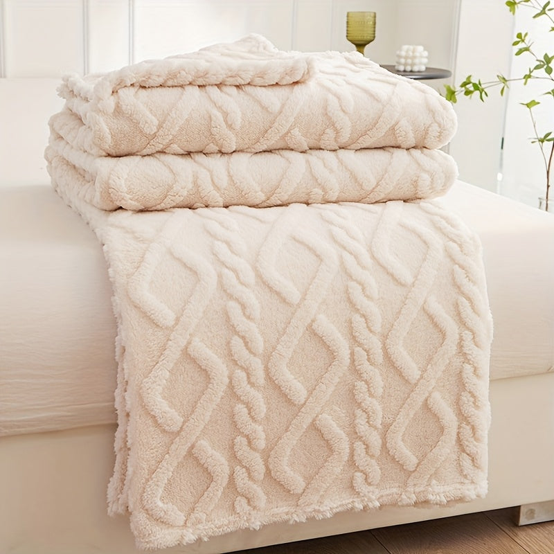 KnitCloud™ – 3D Kabelbrei Fleece Deken – Ultrazachte Microfiber Plaid