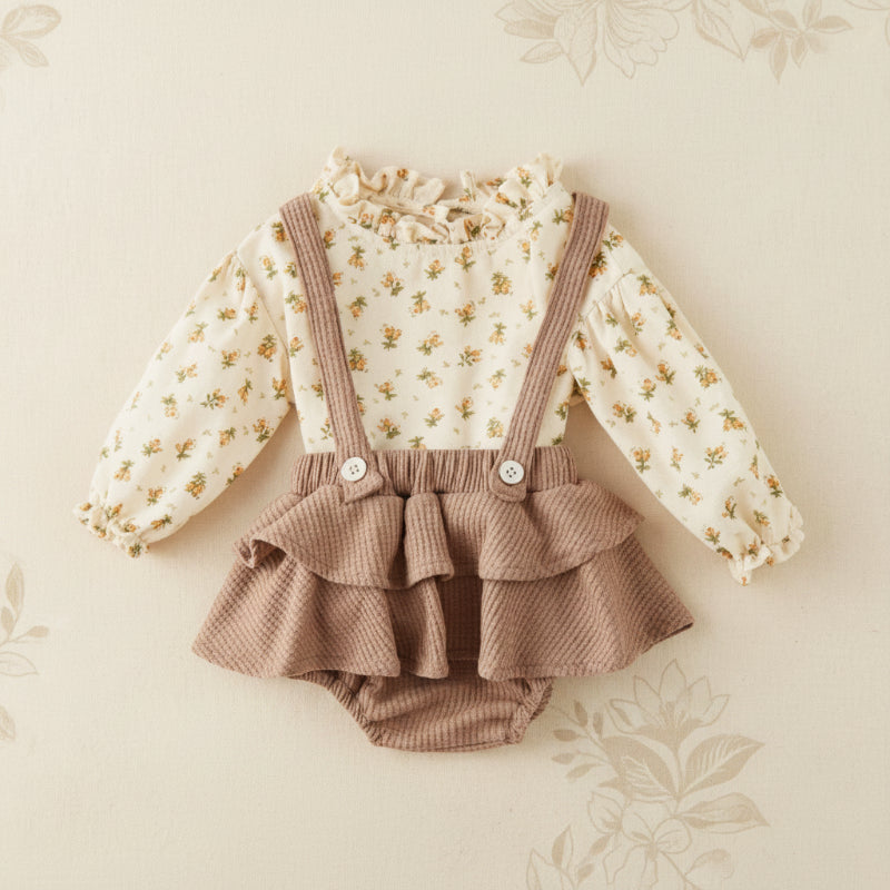 Fleurtje baby meisjes outfit met bloemenprint - Milo & Moon