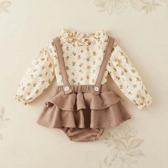 Fleurtje baby meisjes outfit met bloemenprint - Milo & Moon