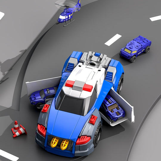 AutoMorph™ – 5-in-1 Transformerende Politieauto Bouwset