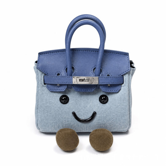 CuddlePurse – Bolsito de Peluche con Carita en Tonos Denim y Pastel