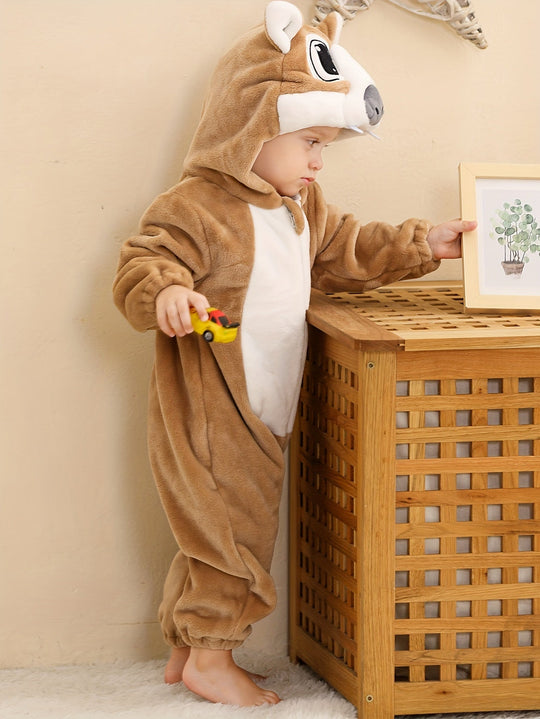 FuzzyCub™ – Schattige Dierenromper met Capuchon voor Babyjongens