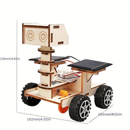 SolarRover™ – 3D Houten Puzzel Educatieve Zonne-robot Bouwset