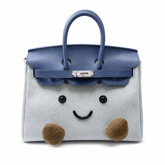 CuddlePurse – Bolsito de Peluche con Carita en Tonos Denim y Pastel