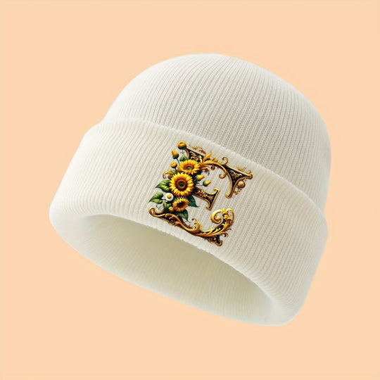 GoldenLetter™ – Meisjes Initialen Muts – Zacht & Winter Warm