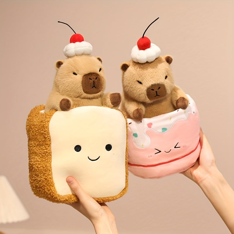 CuteCapybara™ – Schattige Pluche Knuffel 2-in-1 Croissant & Ananasbrood