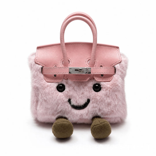 CuddlePurse – Bolsito de Peluche con Carita en Tonos Denim y Pastel