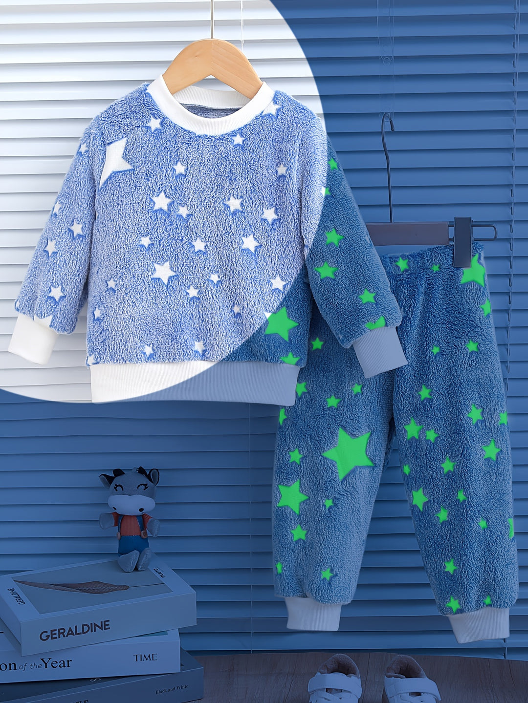 StarGlow™ – Jongens Pyjama Set – Pluche & Sterrenprint