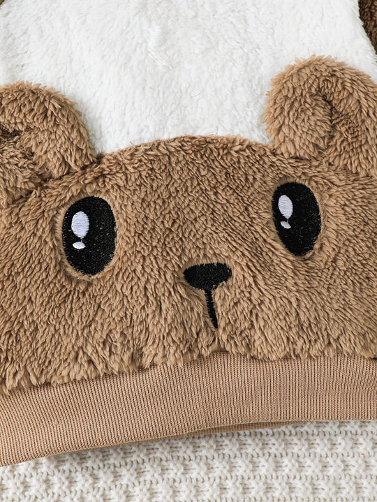 BearSnuggleSet™ – 2-delige Pluche Fleece Hoodie & Pootjes-Broek voor Kinderen