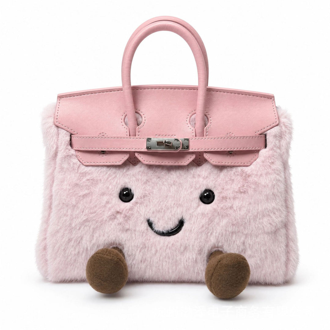 CuddlePurse – Bolsito de Peluche con Carita en Tonos Denim y Pastel