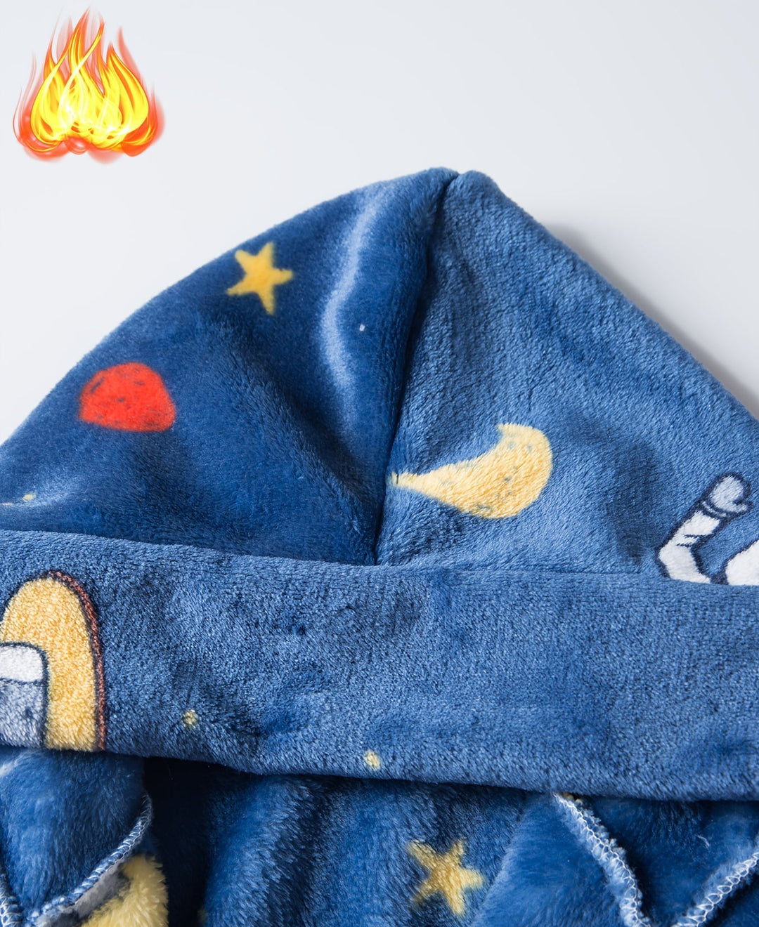 SpaceDreamRobe™ – Jongens Fleece Badjas met Capuchon en Astronautenprint