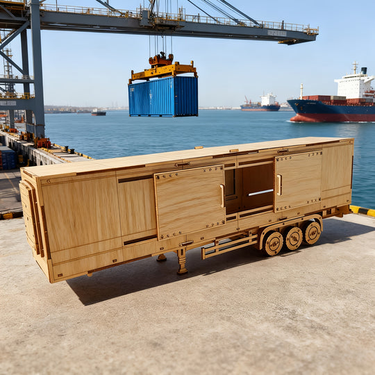 CargoMaster™ – 3D Houten Vrachtwagen & Containertrailer Puzzel