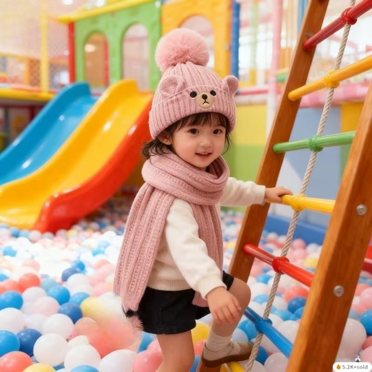 UniWarm™ – Jongens & Meisjes Winter Set – Muts & Sjaal