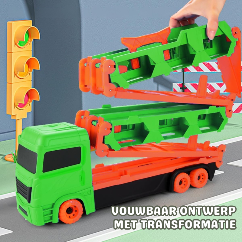 SpeedTruck™ - 2-in-1 Racewagen Transport Speelgoed voor Kinderen