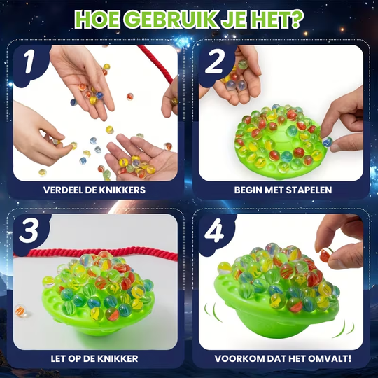 MarbleMaster™ – Balans & Stapel Knikkerspel met 60 Knikkers