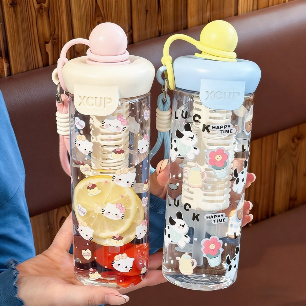 TeaJoy – Cartoon Drinkfles met Theefilter (600 ml)
