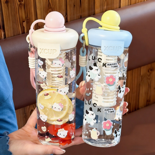 TeaJoy – Cartoon Drinkfles met Theefilter (600 ml)