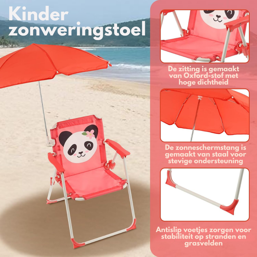 SunnySeat – Opvouwbare Kinder Strandstoel met Parasol