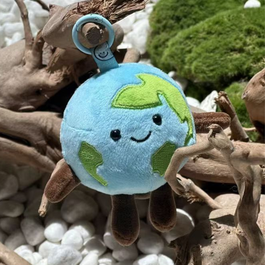 EarthCharm – Wereldbol Knuffel Sleutelhanger