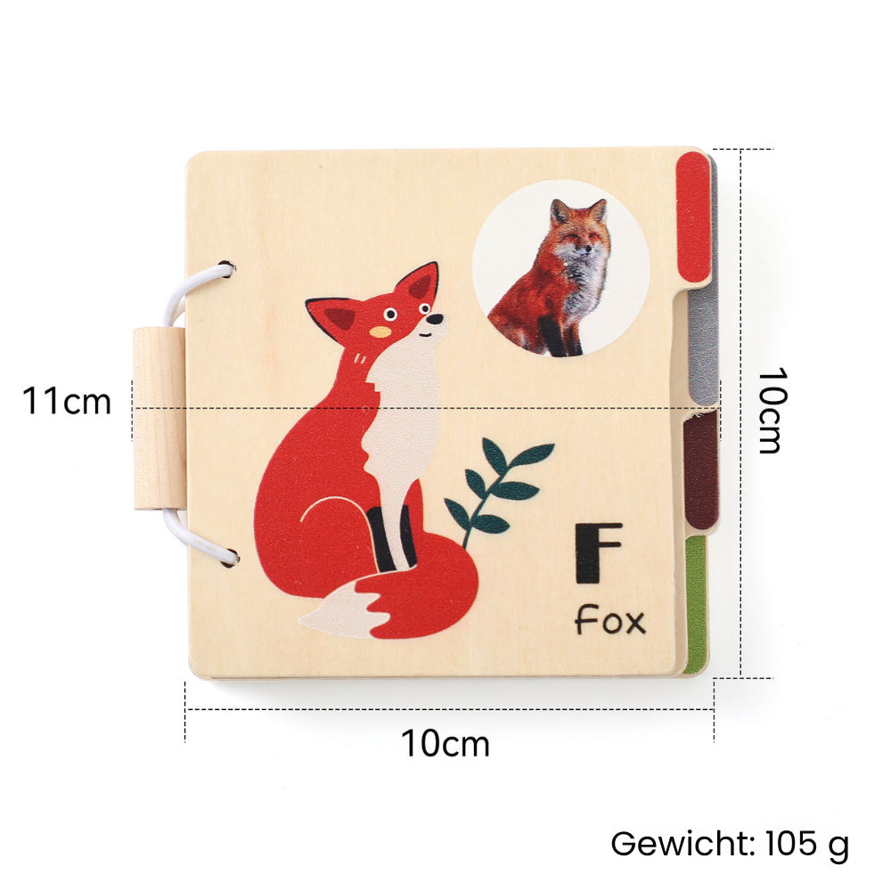 AnimalLearn – Houten Dieren Leerboek voor Peuters