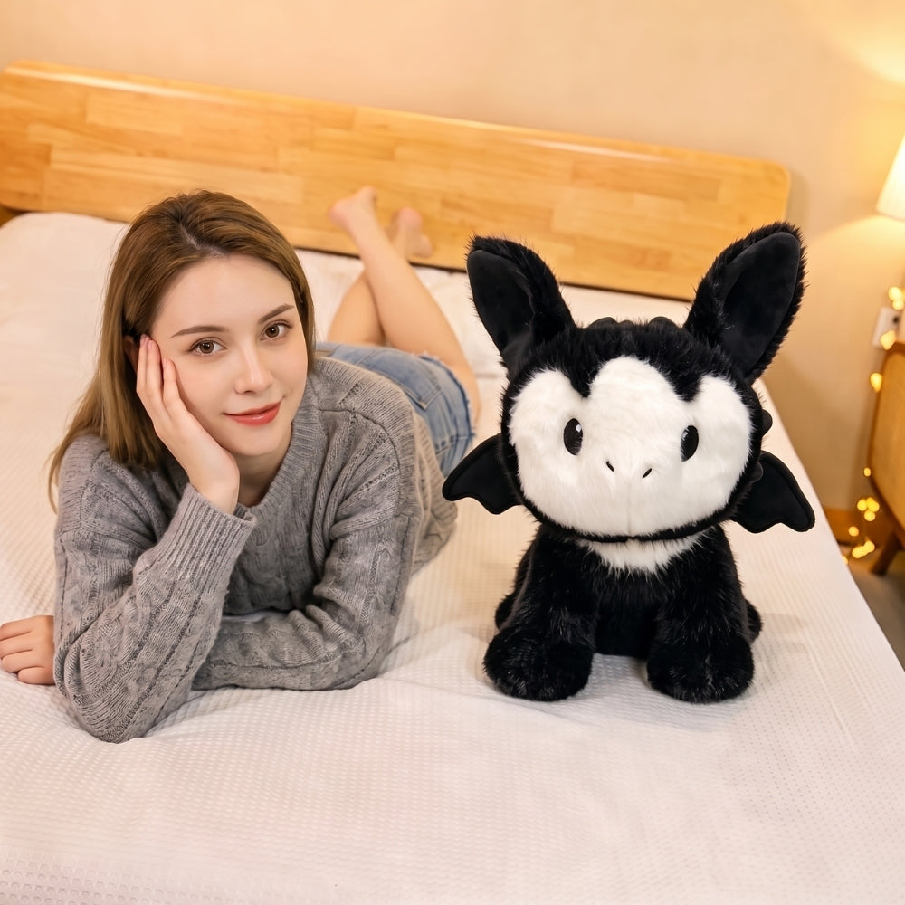 NightDragon – Zwart-Witte Drakenknuffel