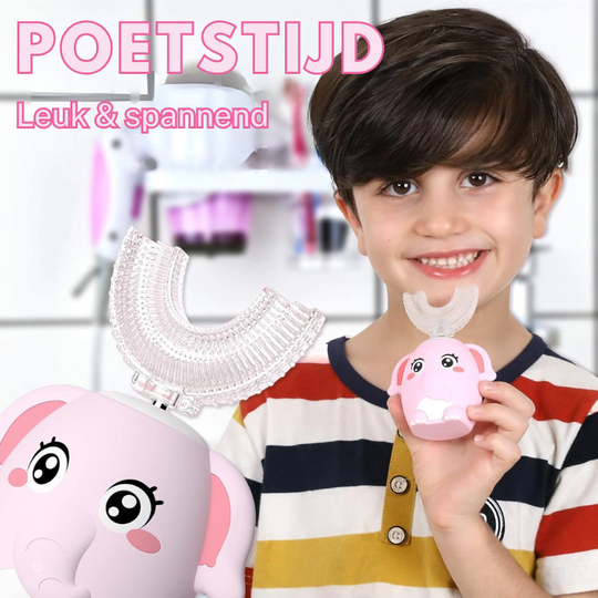 MiloBrush™ Elephant Edition – Elektrische U-vormige Kindertandenborstel set (2-12 jaar)