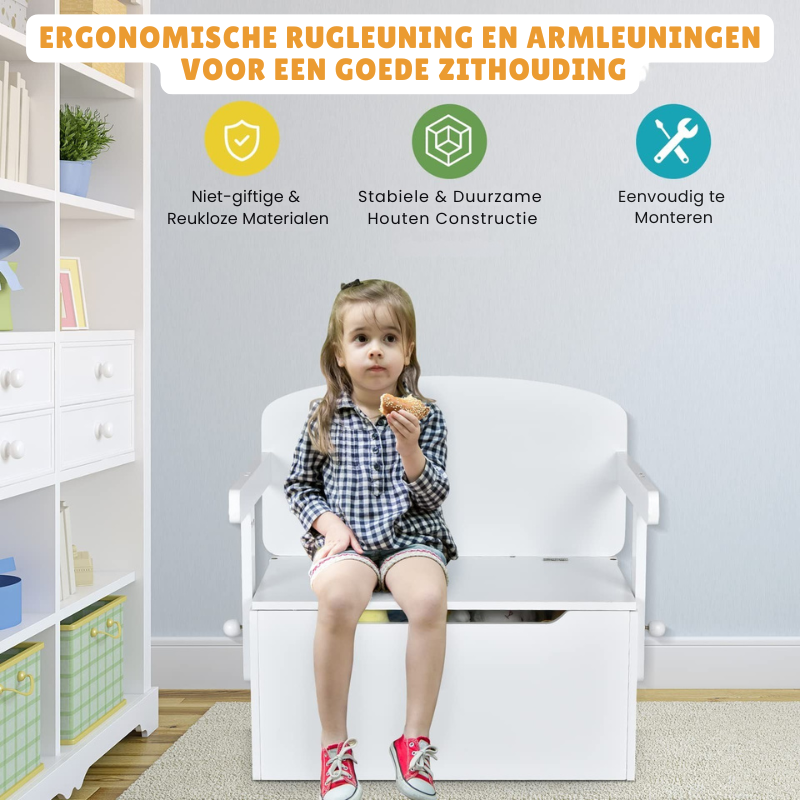 Milo & Moon® SmartSit 3-in-1 – Kinderbank, Tafel en Opbergbak in één