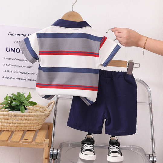 ClassicStride – Jongens Gestreepte Poloset met Short